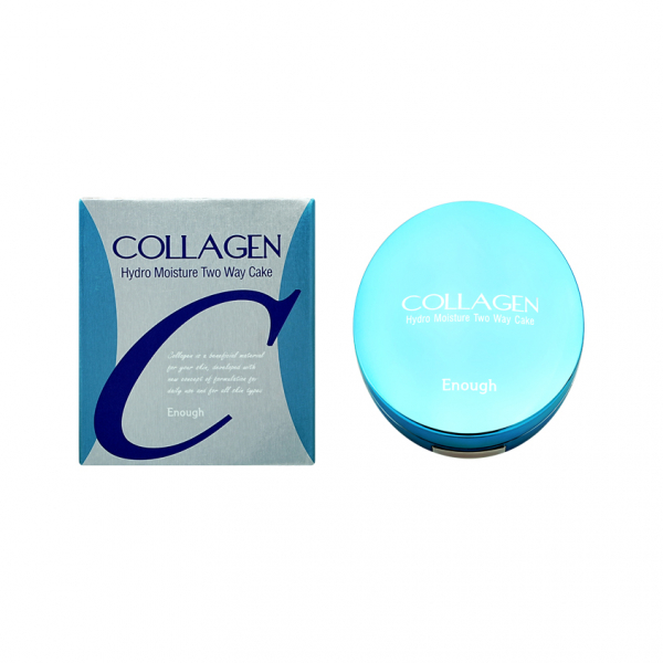 Пудра компактная для лица `ENOUGH` COLLAGEN HYDRO MOISTURE TWO-WAY CAKE SPF25 PA++ со сменным блоком тон 21